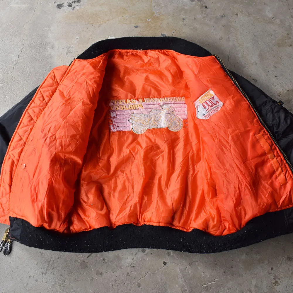 リバーシブル！ “motor cycle safety project NIU” レーシング MA-1 フライトジャケット 231128H