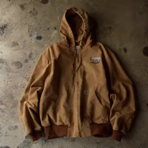 90's 企業刺繡！ Carhartt ダック アクティブパーカー メッシュライナー 231012