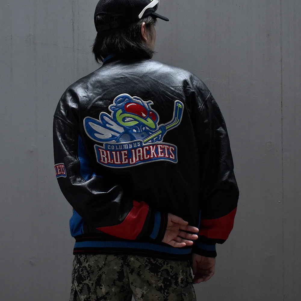 90's NHL “Columbus Blue Jackets レザージャケット 231005H