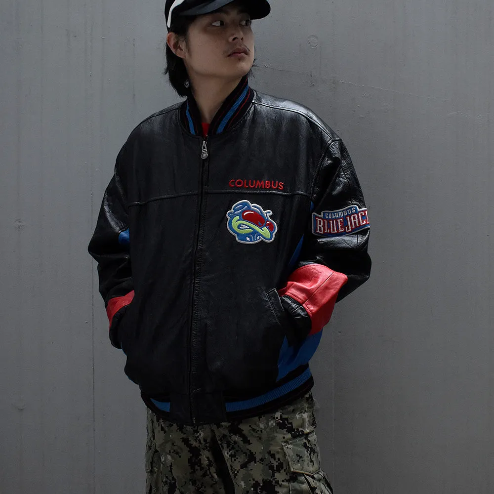 90's NHL “Columbus Blue Jackets レザージャケット 231005H