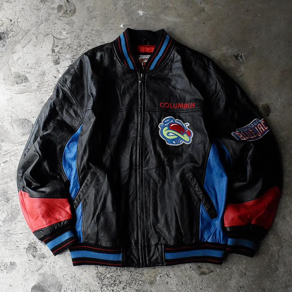 90's NHL “Columbus Blue Jackets レザージャケット 231005H