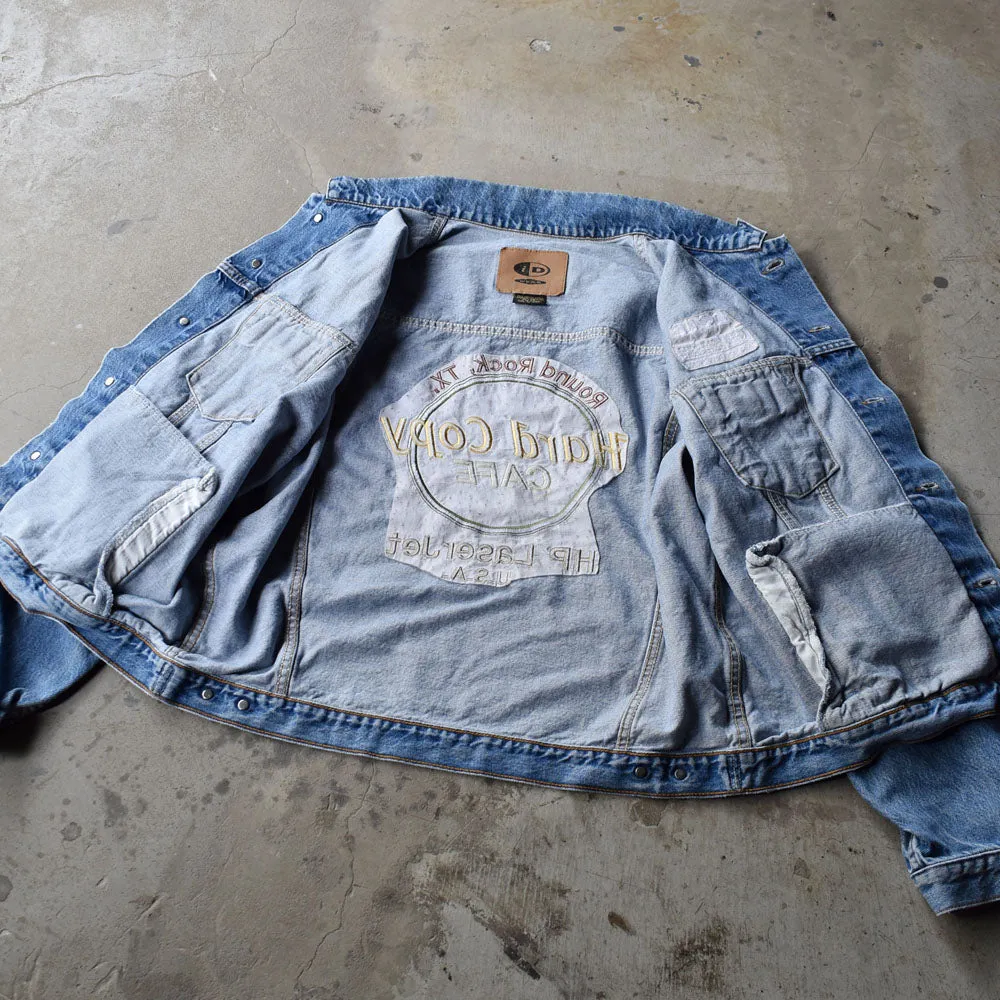 90's　DELL/デル “Hard Copy Cafe” ジョーク刺繍！ デニムジャケット　230603