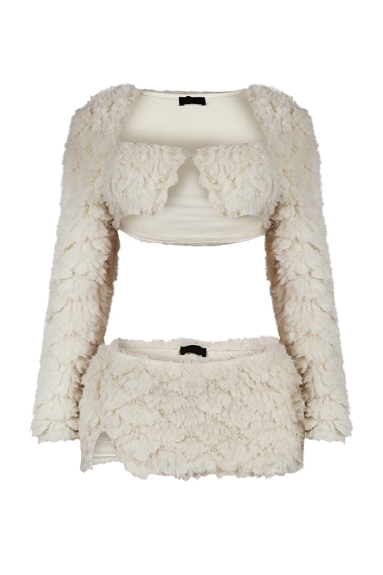 Anabella Faux Fur Cardigan & Skirt SET