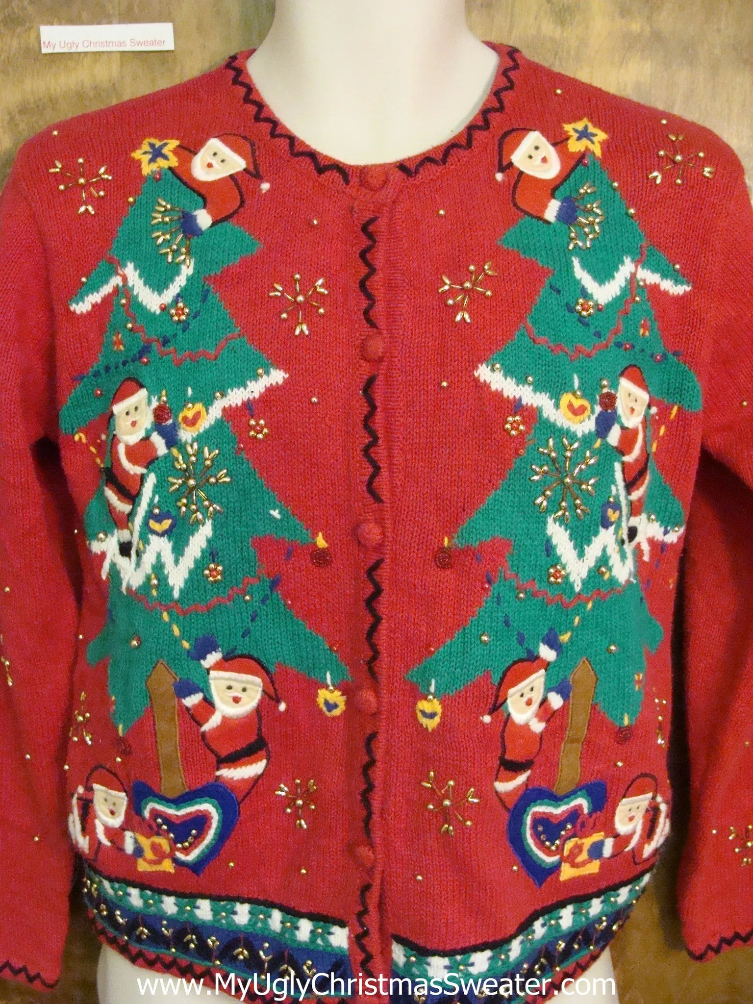 Best Huge Tree Design Ugly Christmas Sweater Cardigan