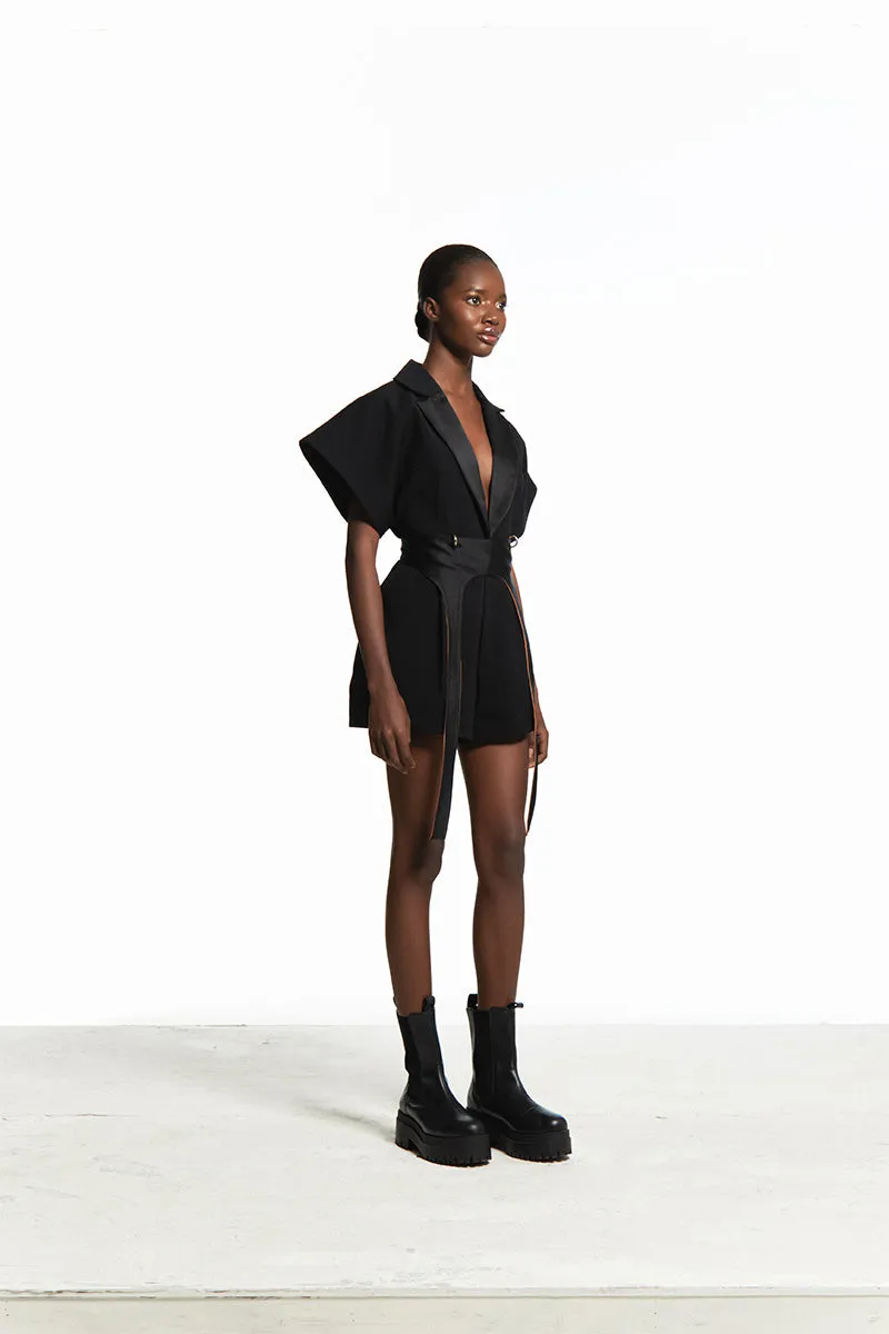 BLACK TAILORED JUMPSUIT