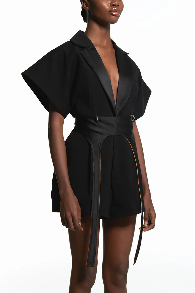 BLACK TAILORED JUMPSUIT
