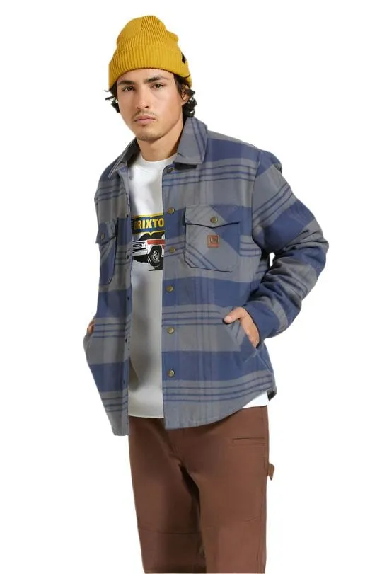 BRIXTON Durham Lined Jacket Washed Navy/Beige Plaid