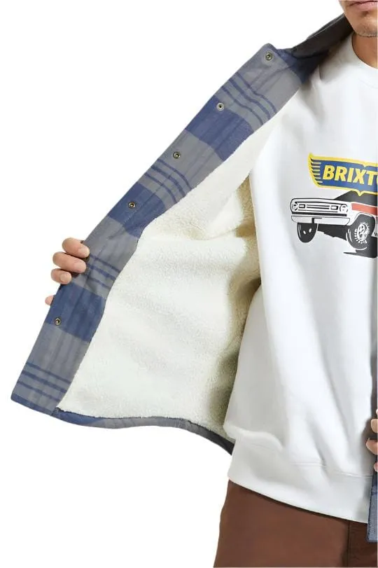 BRIXTON Durham Lined Jacket Washed Navy/Beige Plaid