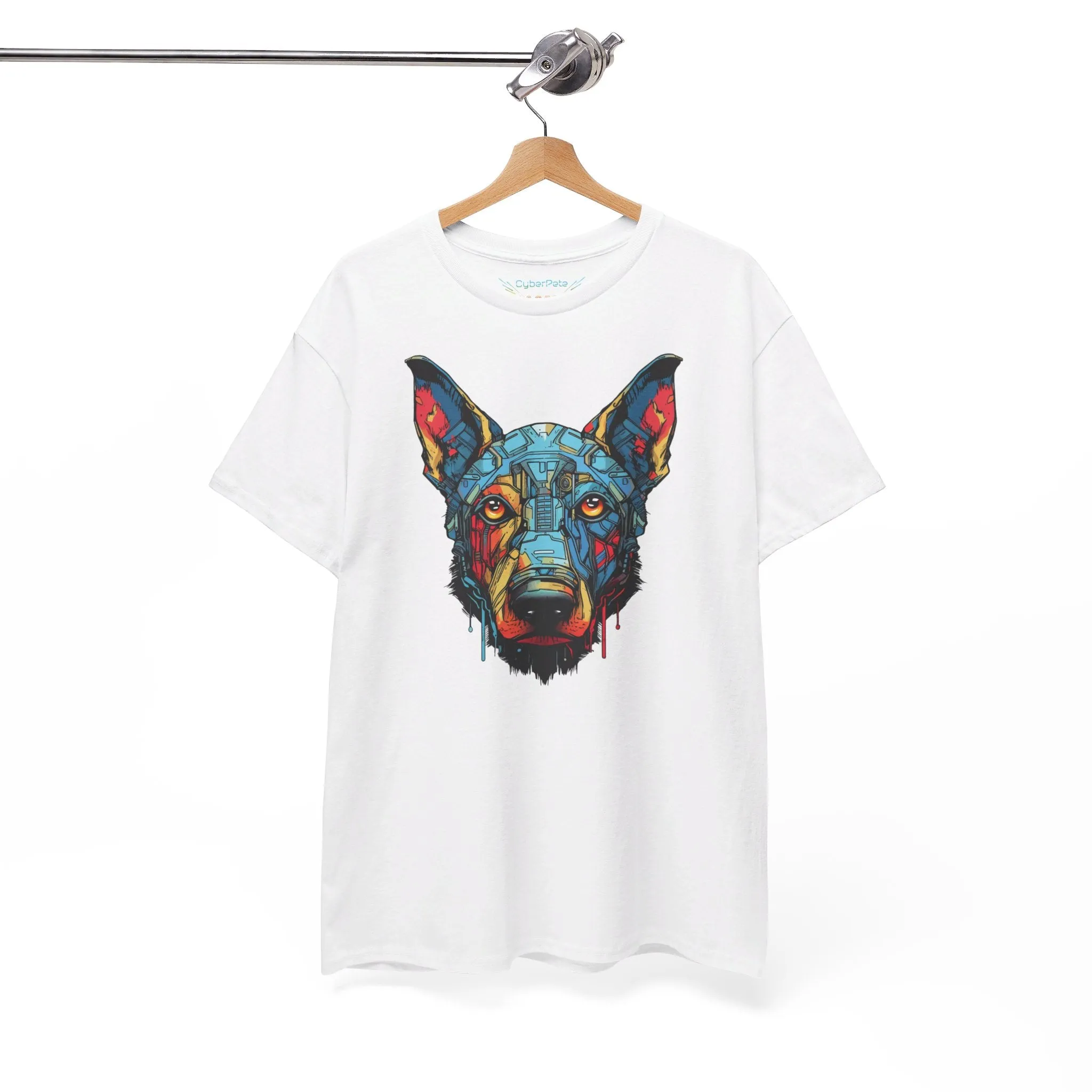 Bunter Robo Hund T-Shirt | T-Shirt für Sci-Fi Fans und Hundeliebhaber