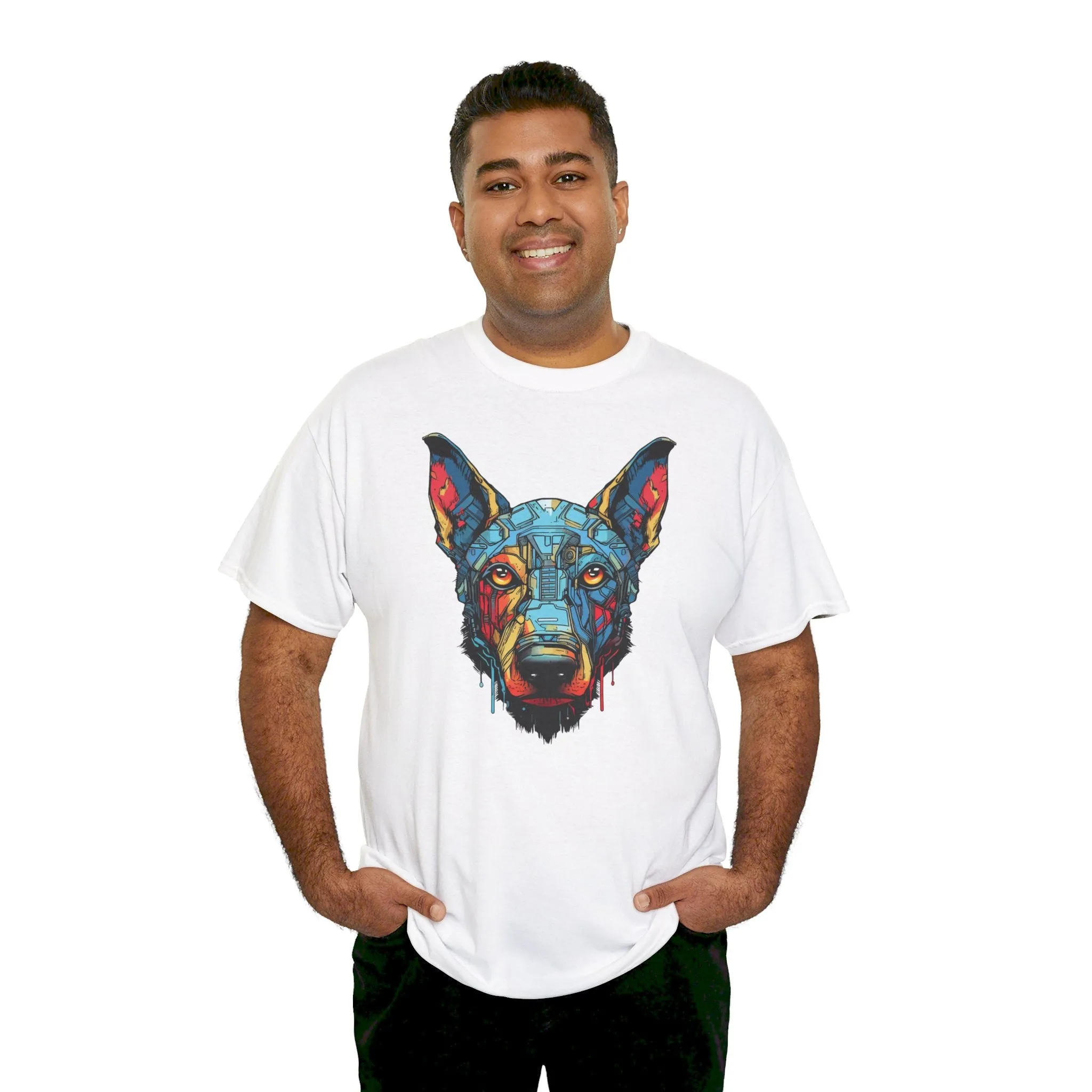 Bunter Robo Hund T-Shirt | T-Shirt für Sci-Fi Fans und Hundeliebhaber