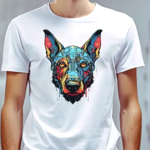 Bunter Robo Hund T-Shirt | T-Shirt für Sci-Fi Fans und Hundeliebhaber