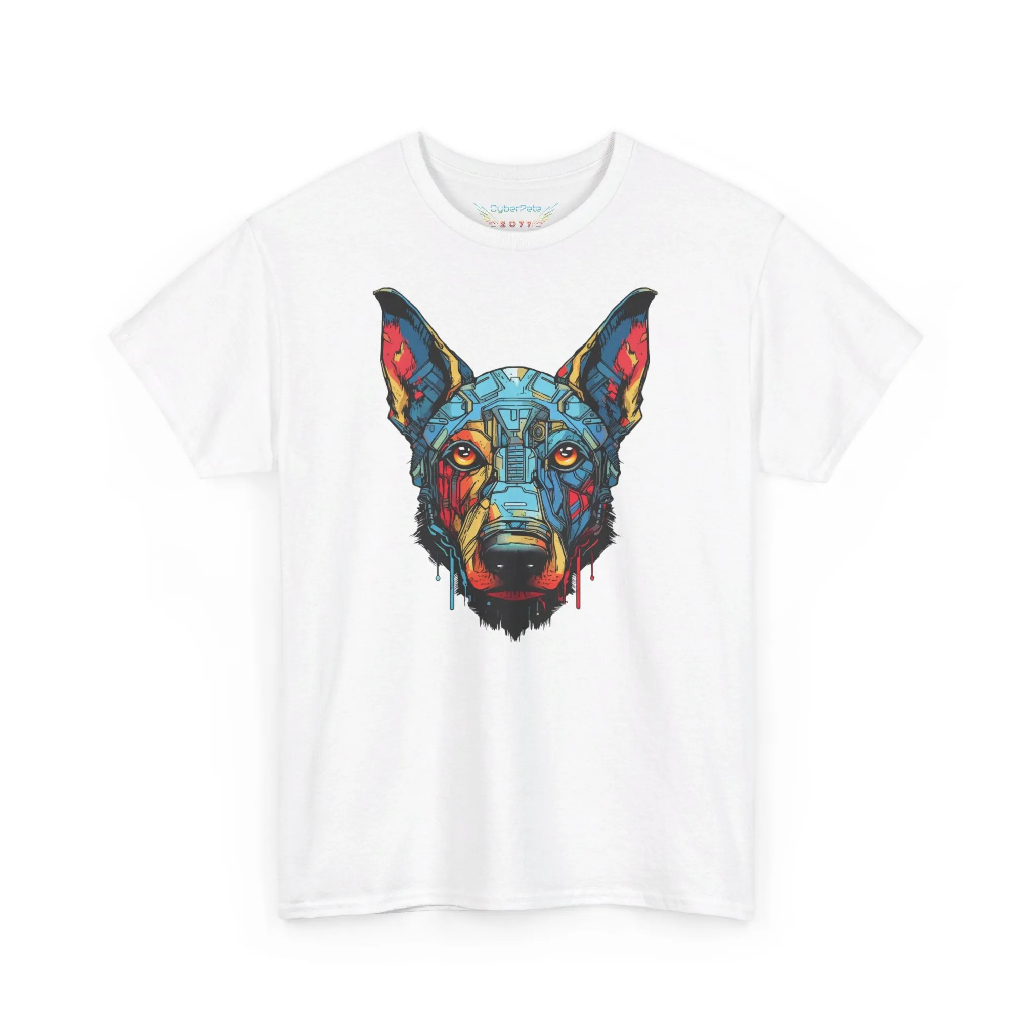 Bunter Robo Hund T-Shirt | T-Shirt für Sci-Fi Fans und Hundeliebhaber