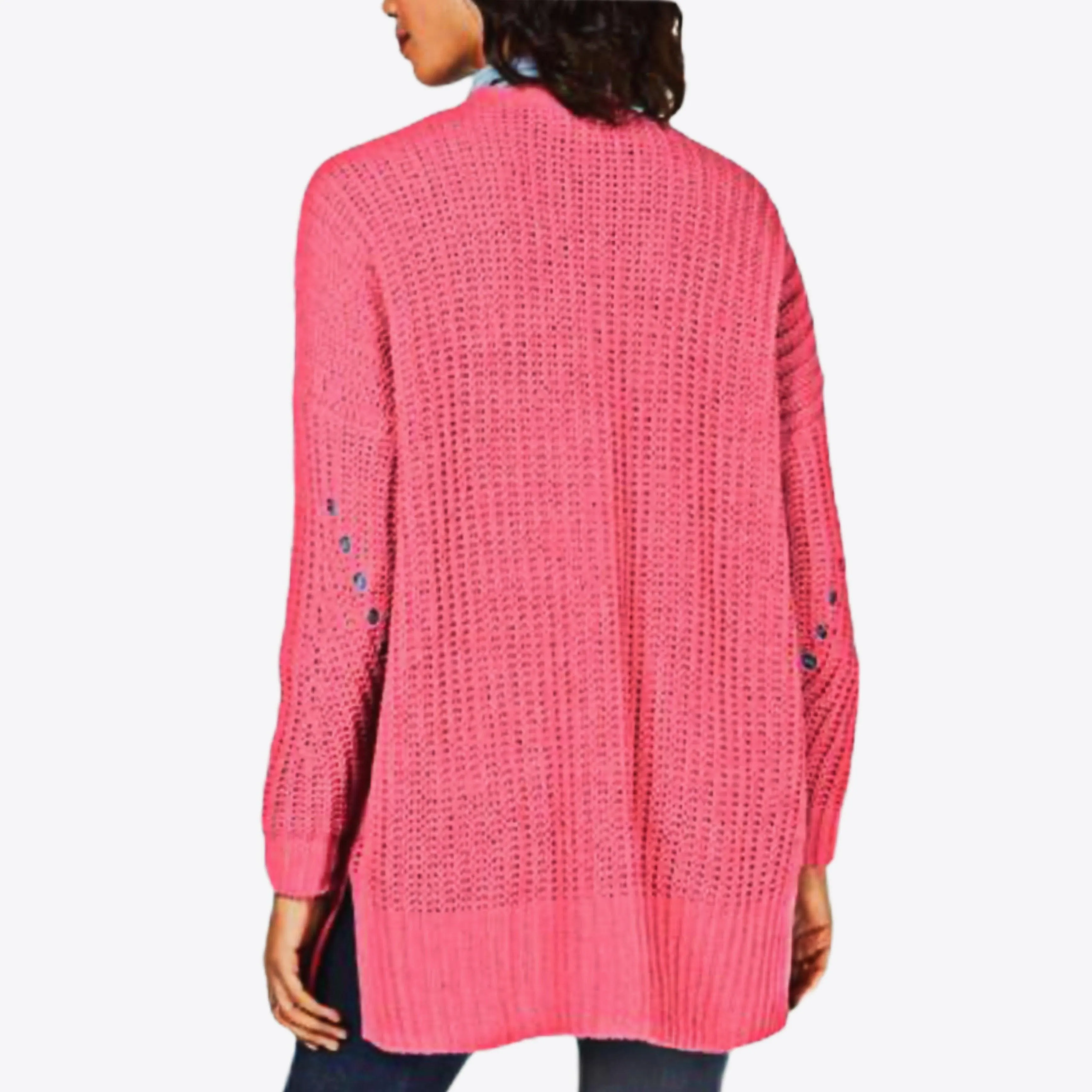 Chenille Mid-Length Cardigan