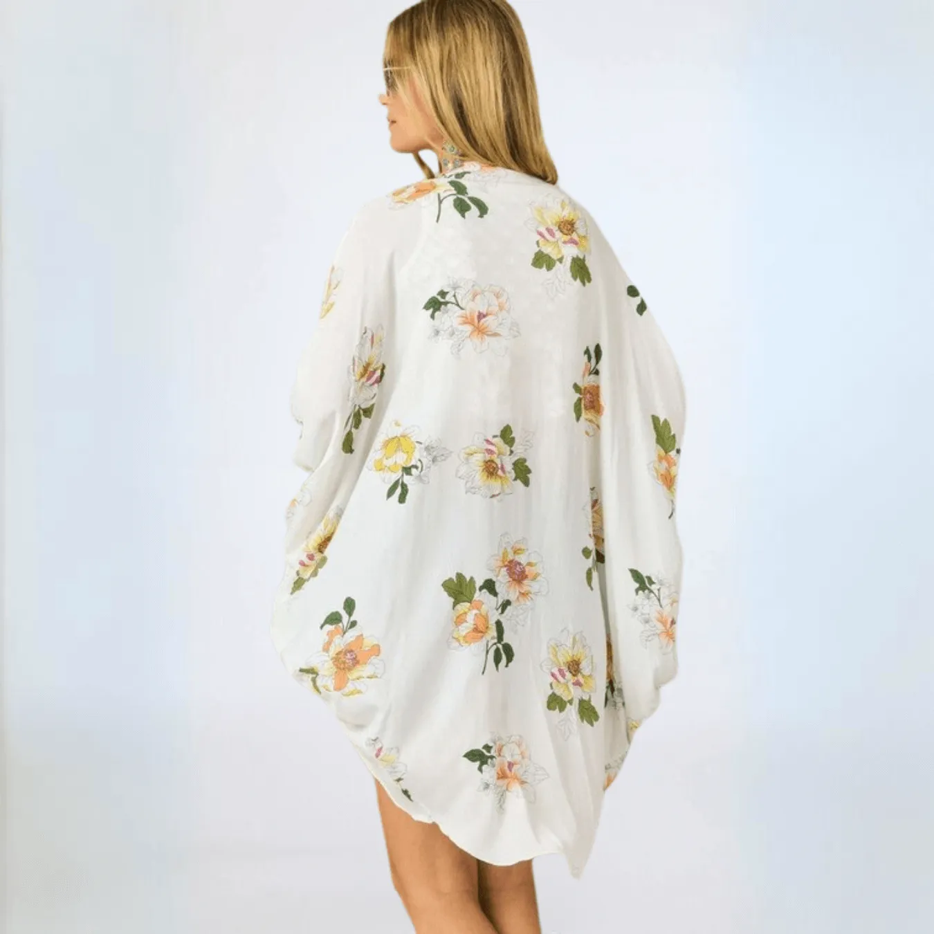 Cocoon Floral Kimono Cardigan Made in USA