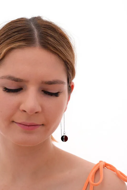 Earthy ochre golden honey - colour palette pendulums - thread earrings