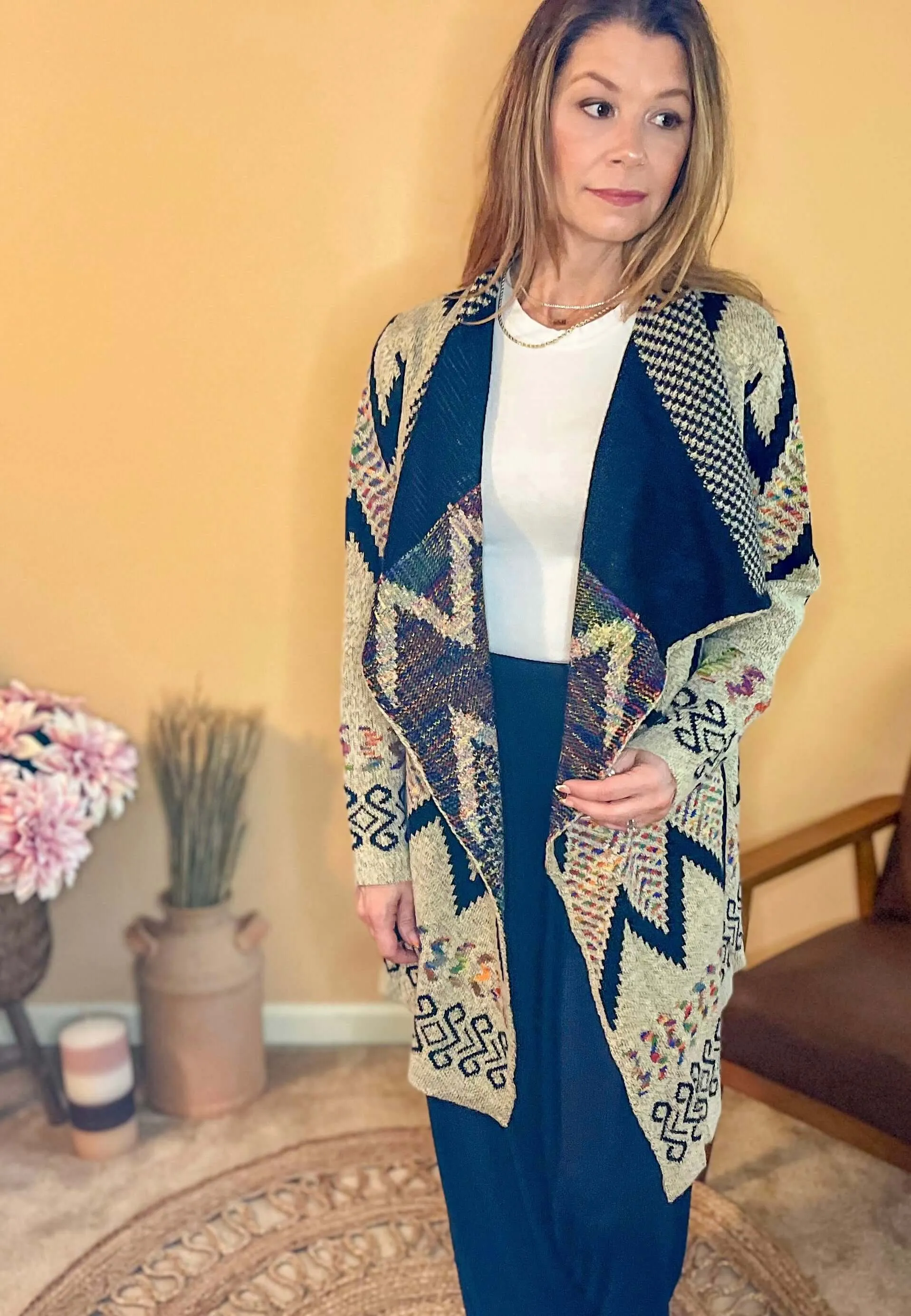 Find Your Tribe Wide Collar Cardigan