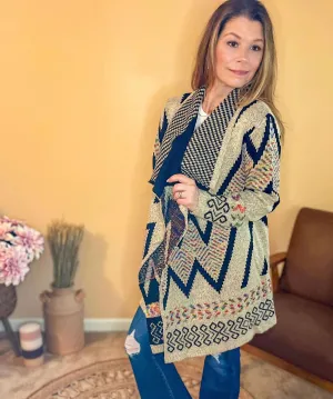 Find Your Tribe Wide Collar Cardigan