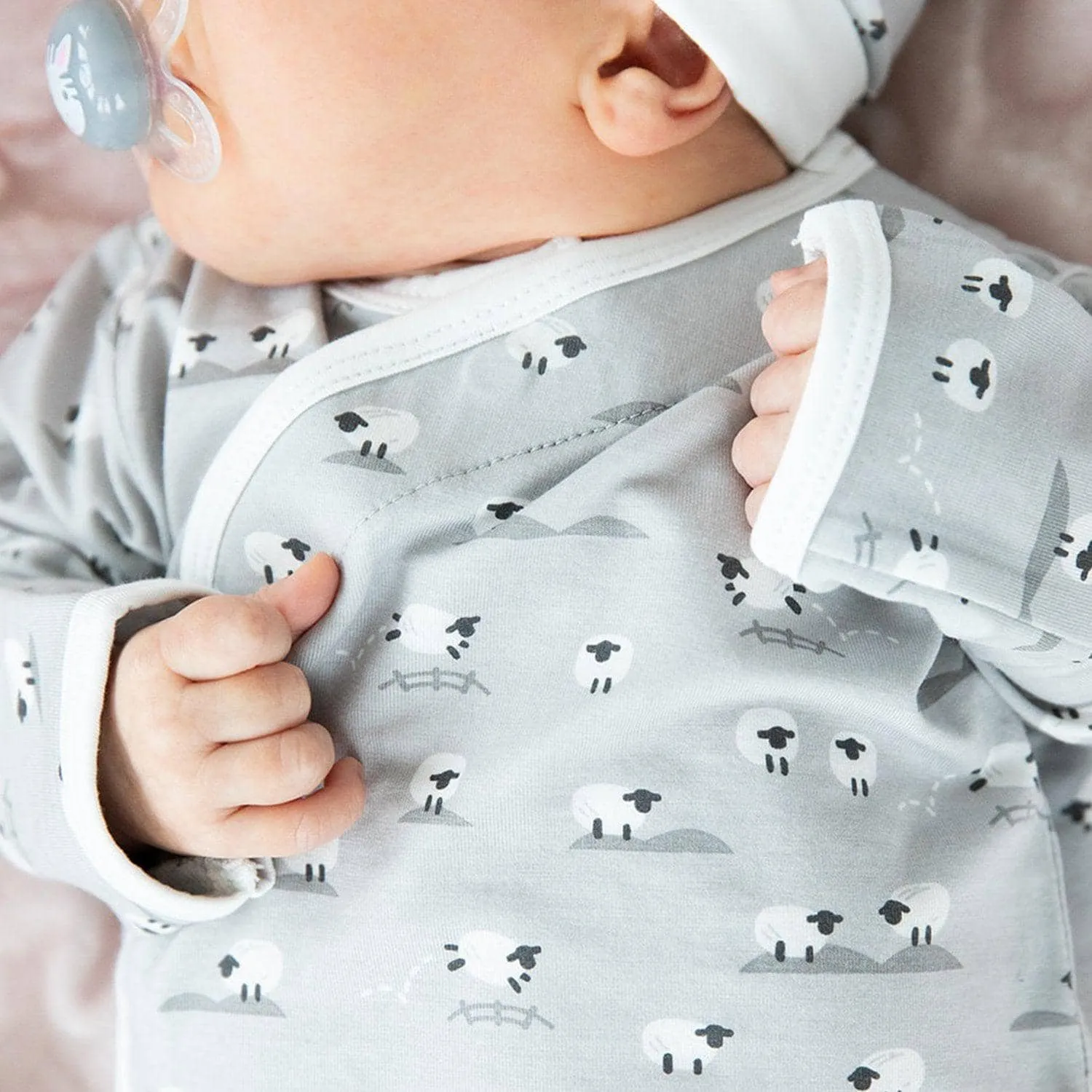 Gray Baa Baa Baby Modal Magnetic 3-Piece Kimono Set