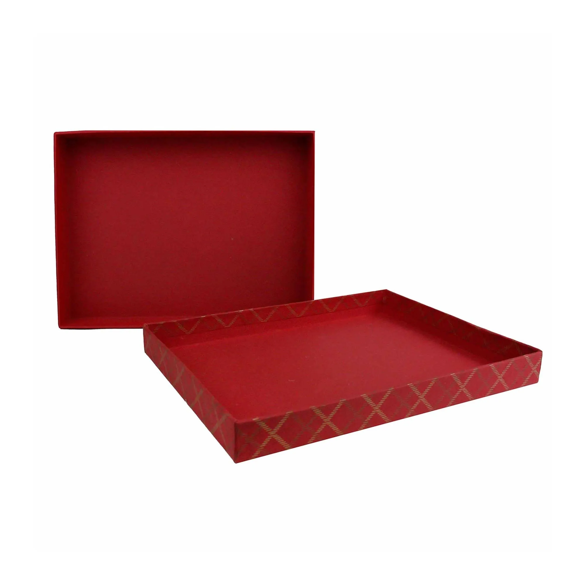 Handcrafted Chequered Red Gift Box - Single