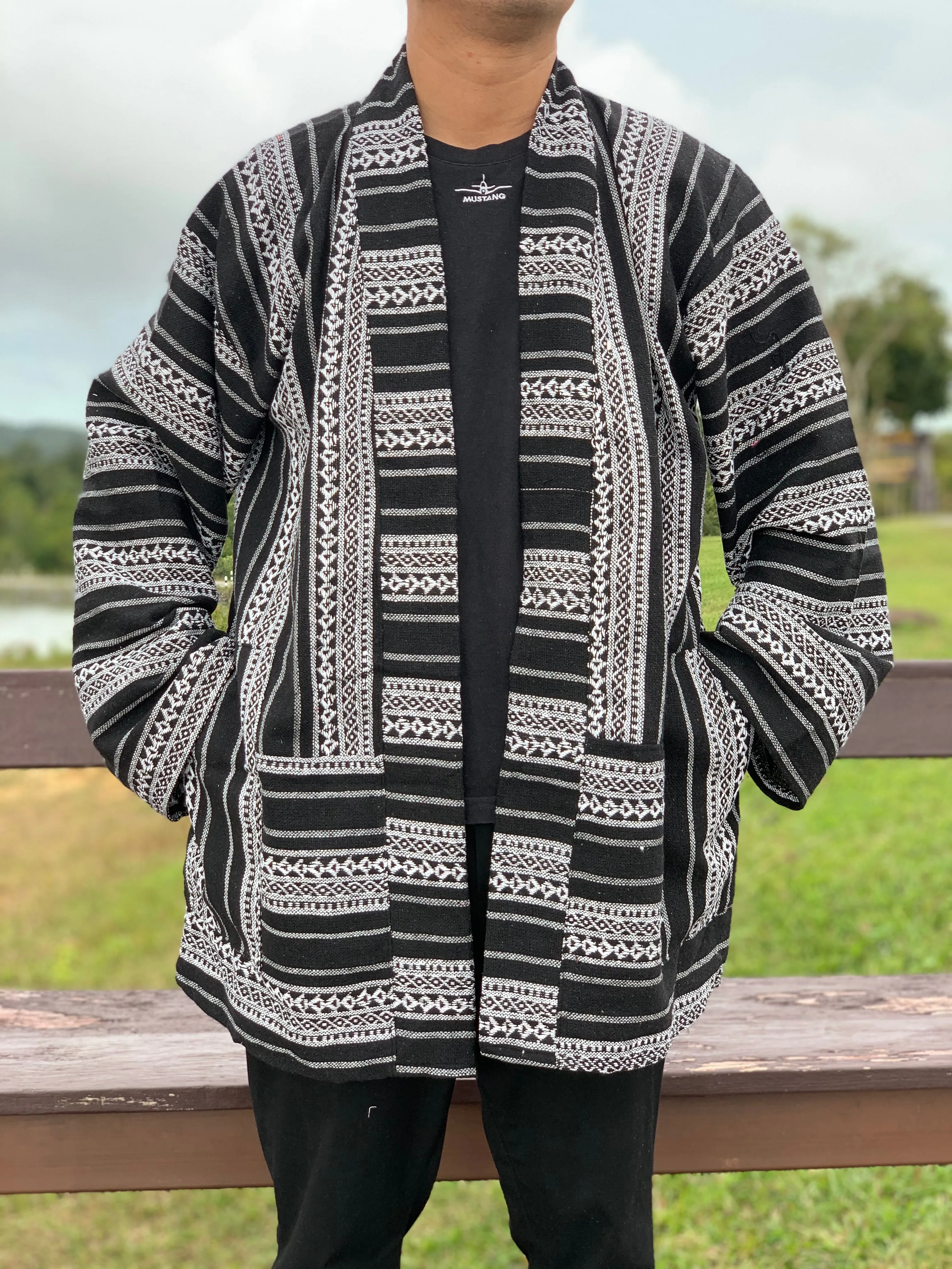 Hippie Tribal woven kimono jacket for winter
