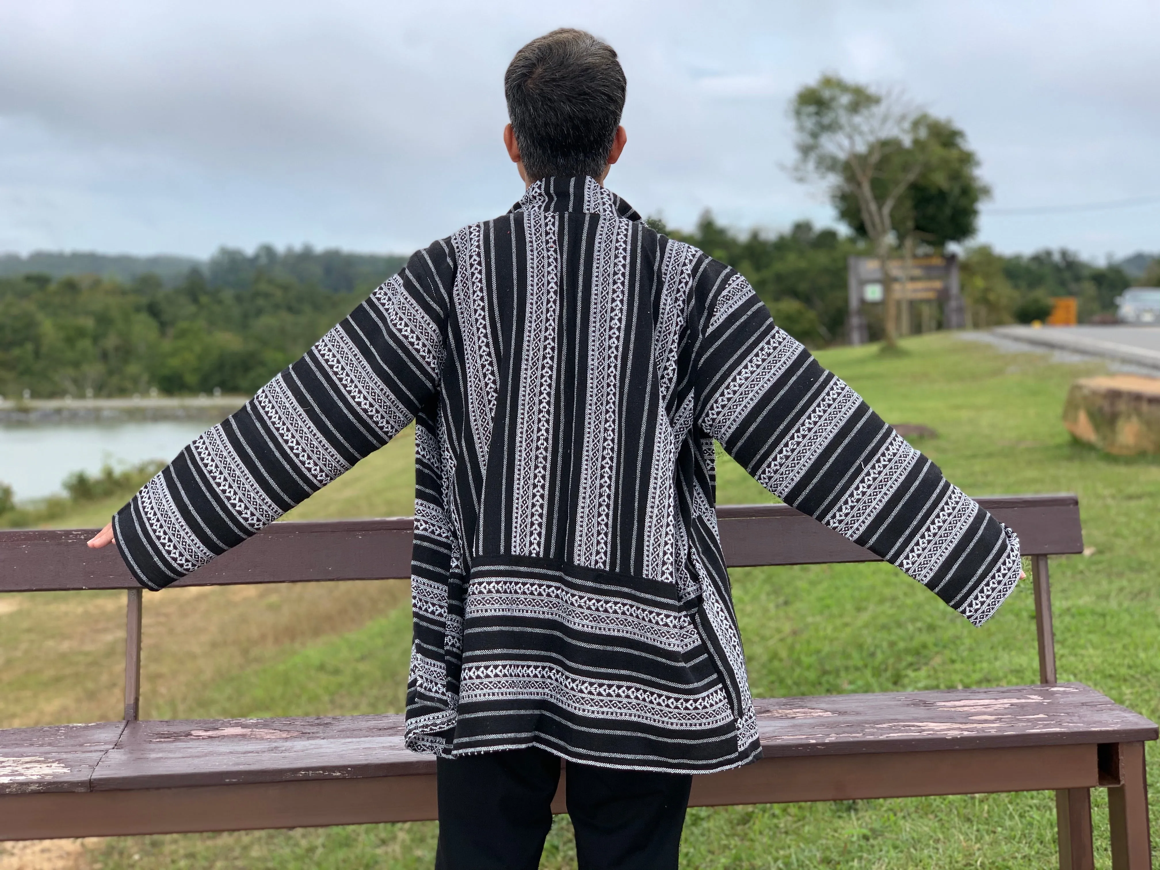 Hippie Tribal woven kimono jacket for winter