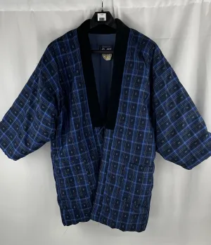 Japanese Vintage BORO Indigo Cotton Kimono Noragi Haori Jacket Size XL