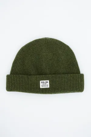 Knit Beanie - Olive Heather
