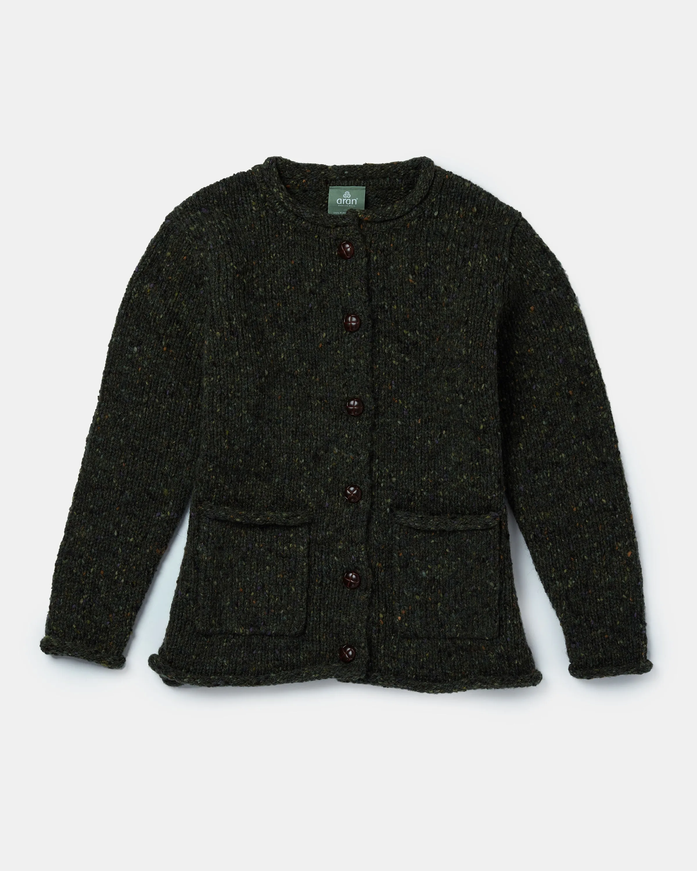 Ladies Donegal Wool Cardigan | Green