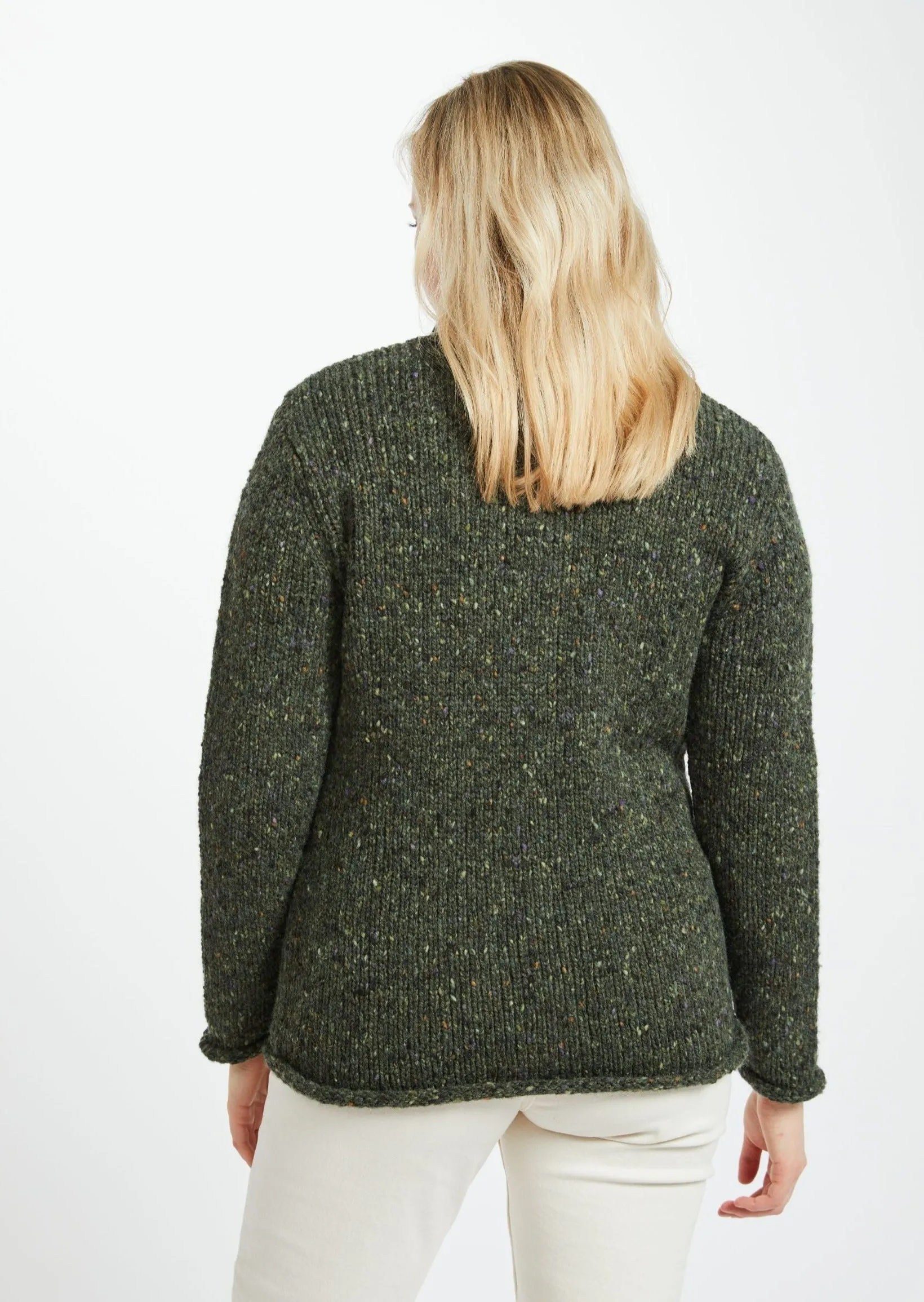Ladies Donegal Wool Cardigan | Green