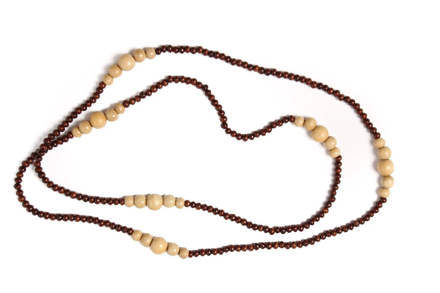 Long Bead Necklace Sienna with Natural