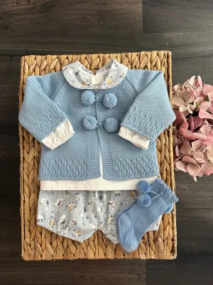 Lucas Knitted Cardigan with Cute Docks Short and Shirt