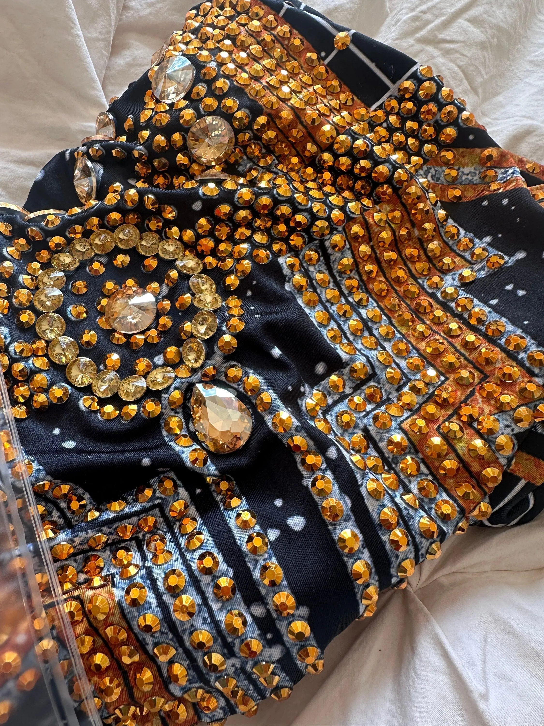 Luxury Rhinestone Bodysuit w3054