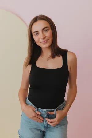 Nice To Meet You Black Bodysuit