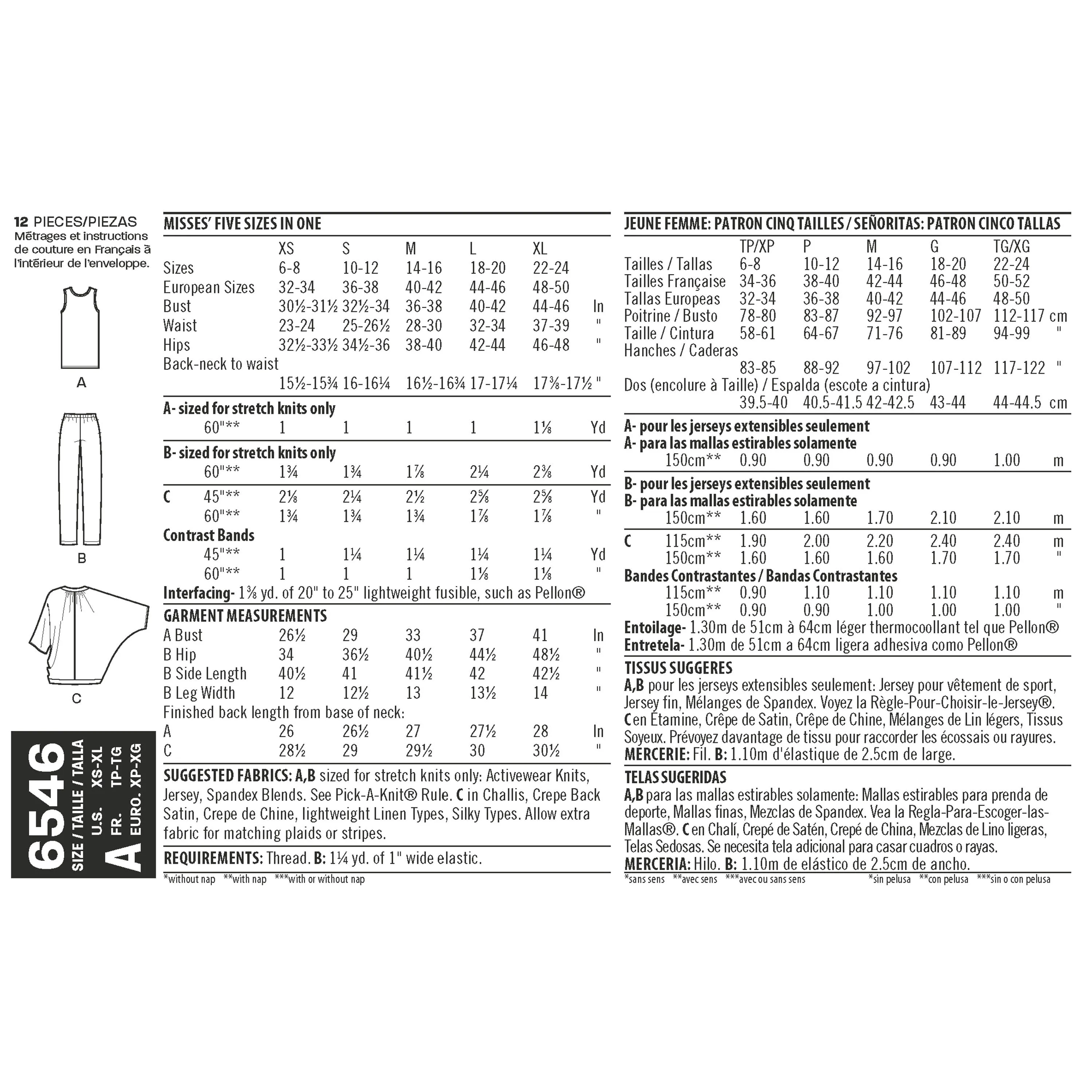 NL6546 Women's Separates Sewing Pattern