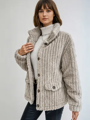 Nova | Double-Sided Velvet Button Cardigan