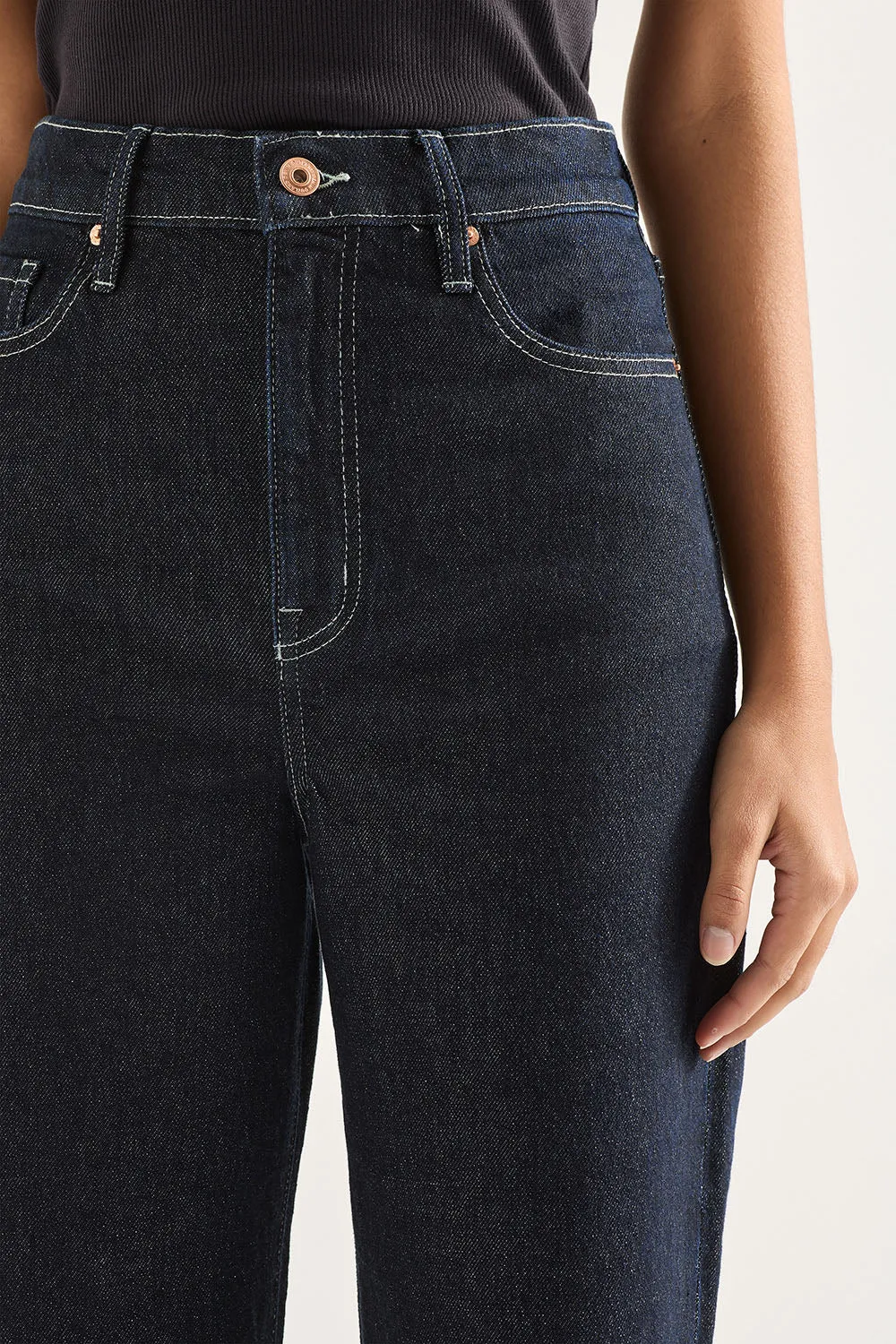 Outland Denim Ellie Super High Wide Leg Jean/Rinse