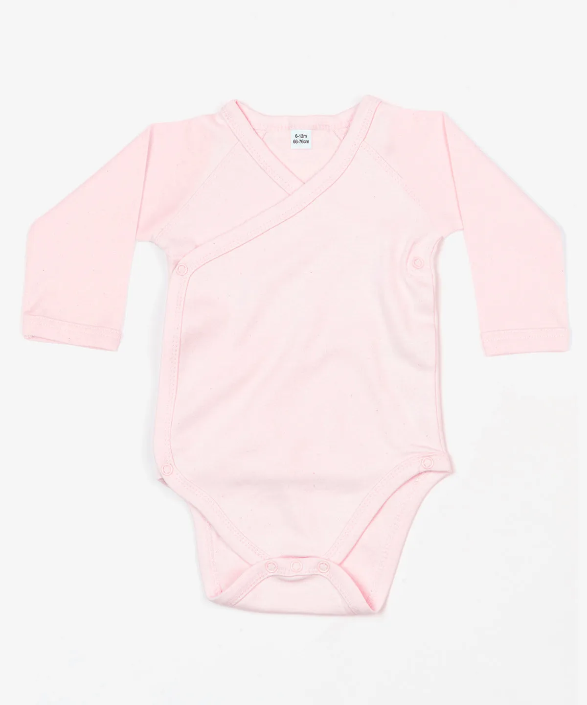 Powder Pink - Baby long sleeve kimono bodysuit