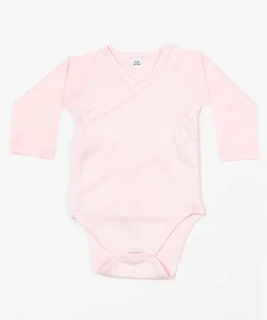 Powder Pink - Baby long sleeve kimono bodysuit