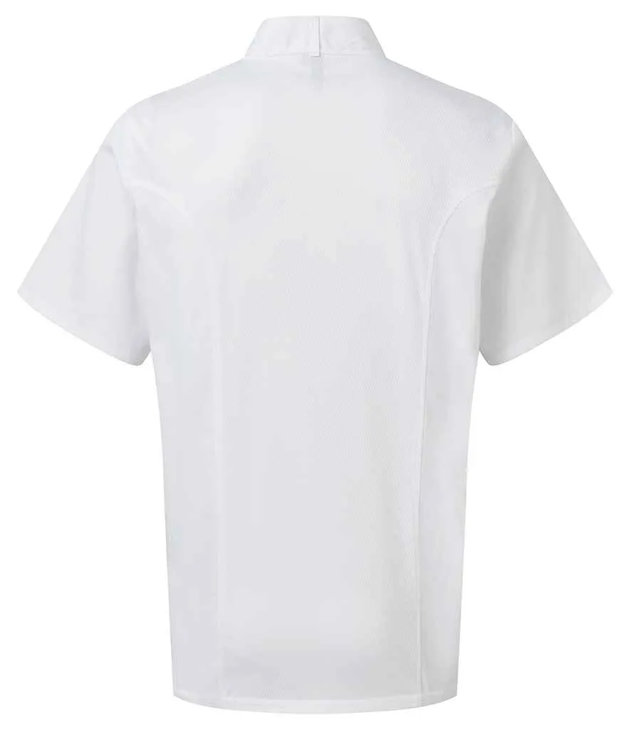 Premier Coolchecker® Short Sleeve Chef's Jacket | White