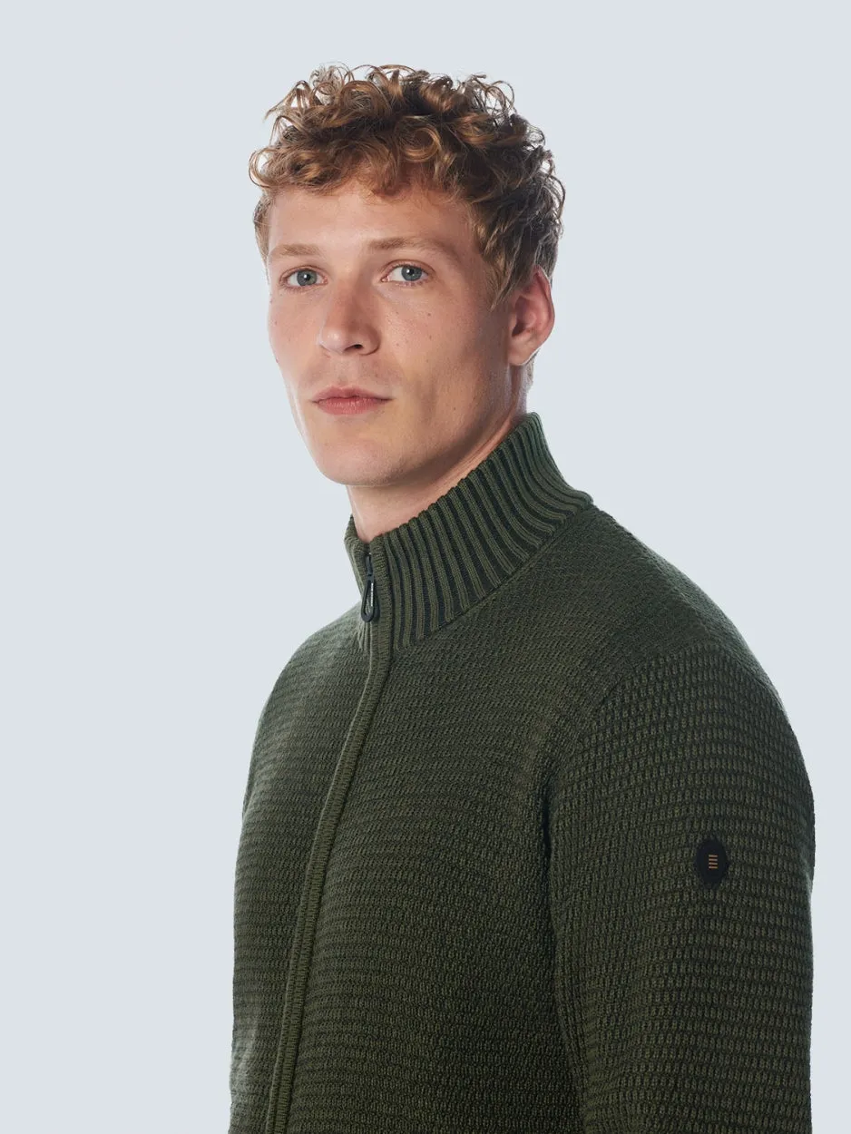 Pullover Full Zipper 2 Coloured Melange | Dark Green