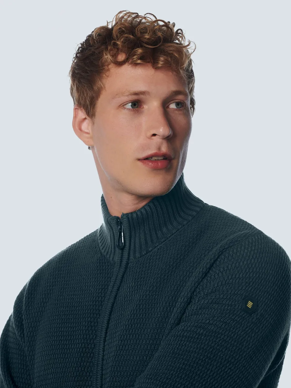 Pullover Full Zipper 2 Coloured Melange | Ocean
