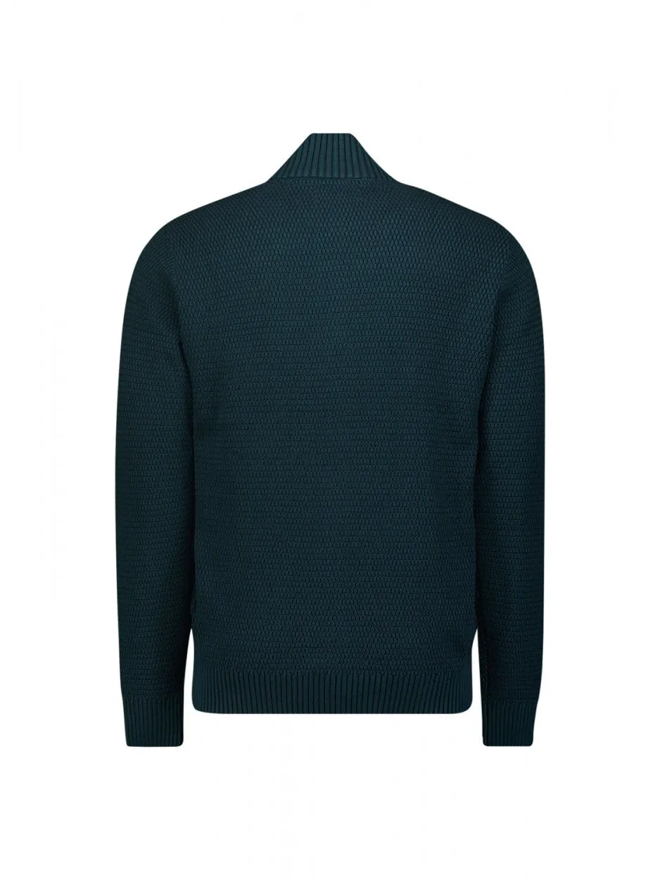 Pullover Full Zipper 2 Coloured Melange | Ocean