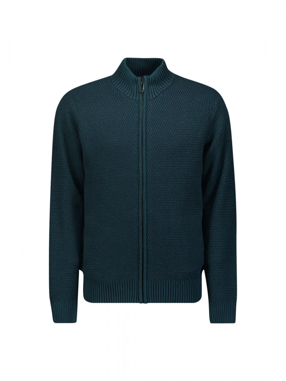 Pullover Full Zipper 2 Coloured Melange | Ocean
