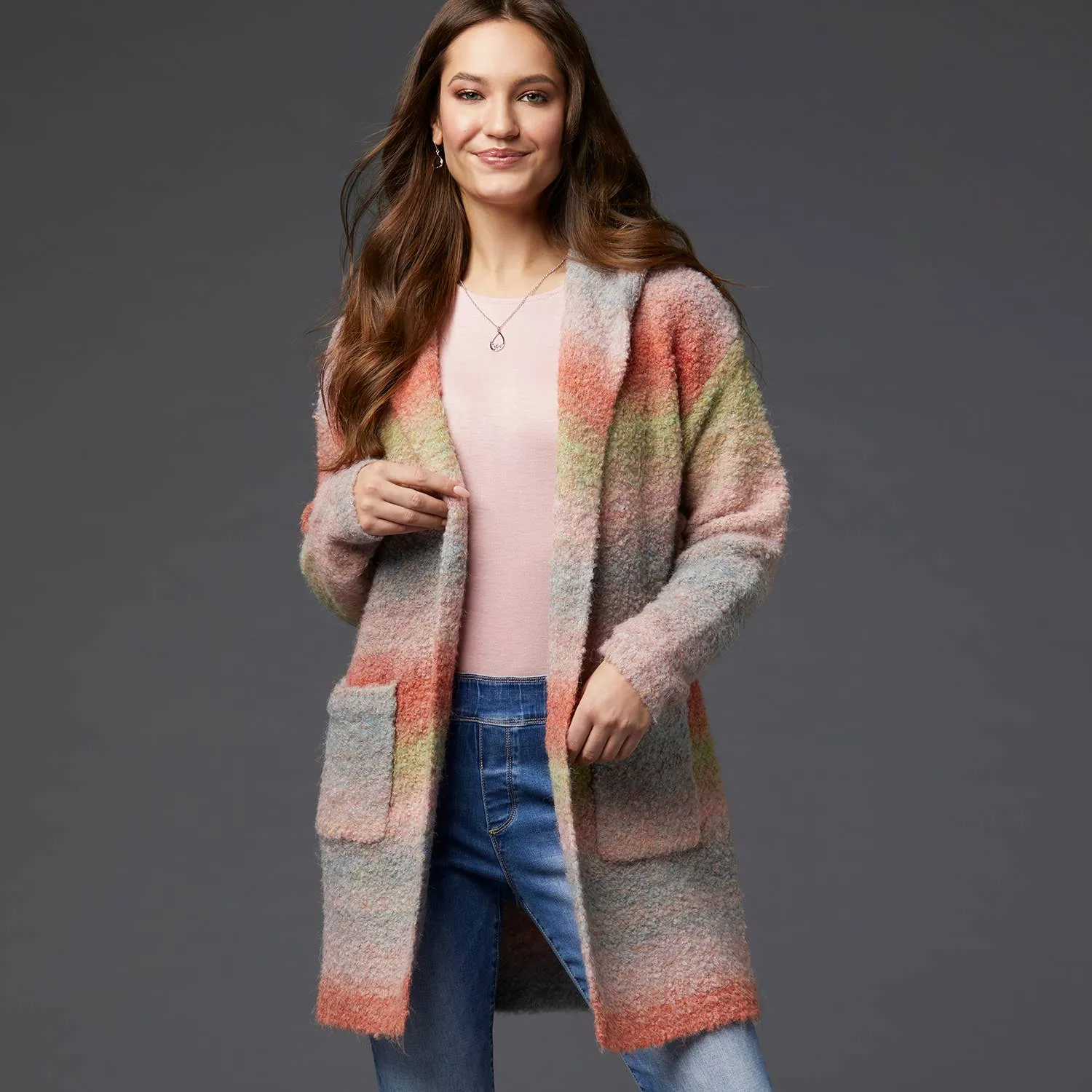 Rachel Fuzzy Ombre Cardigan