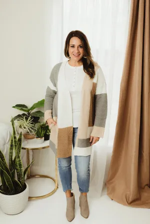 Ribbed Block Cardi