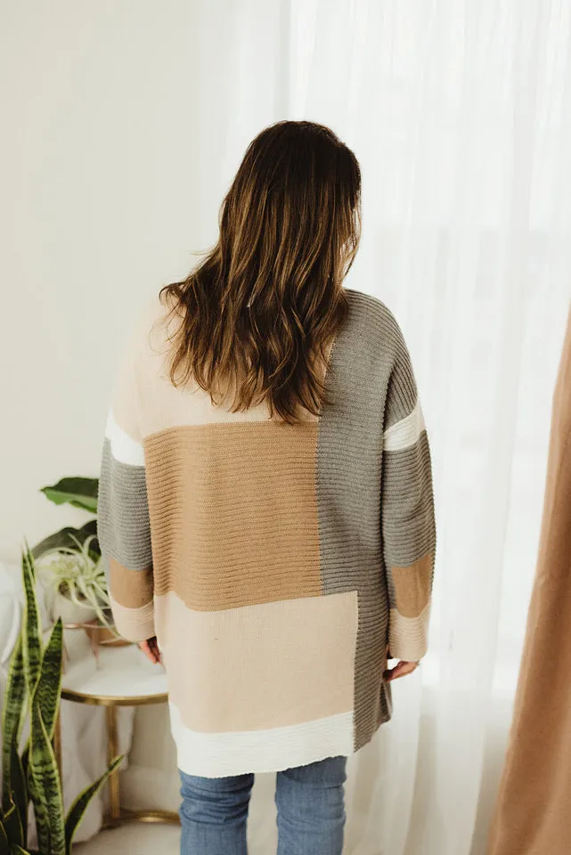Ribbed Block Cardi