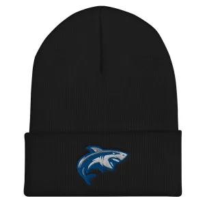 Shark Embroidered Cuffed Beanie, Shark Lover Embroidery Party Men Women Winter Adult Hat Gift