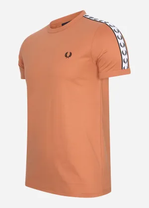 Taped ringer t-shirt - court clay