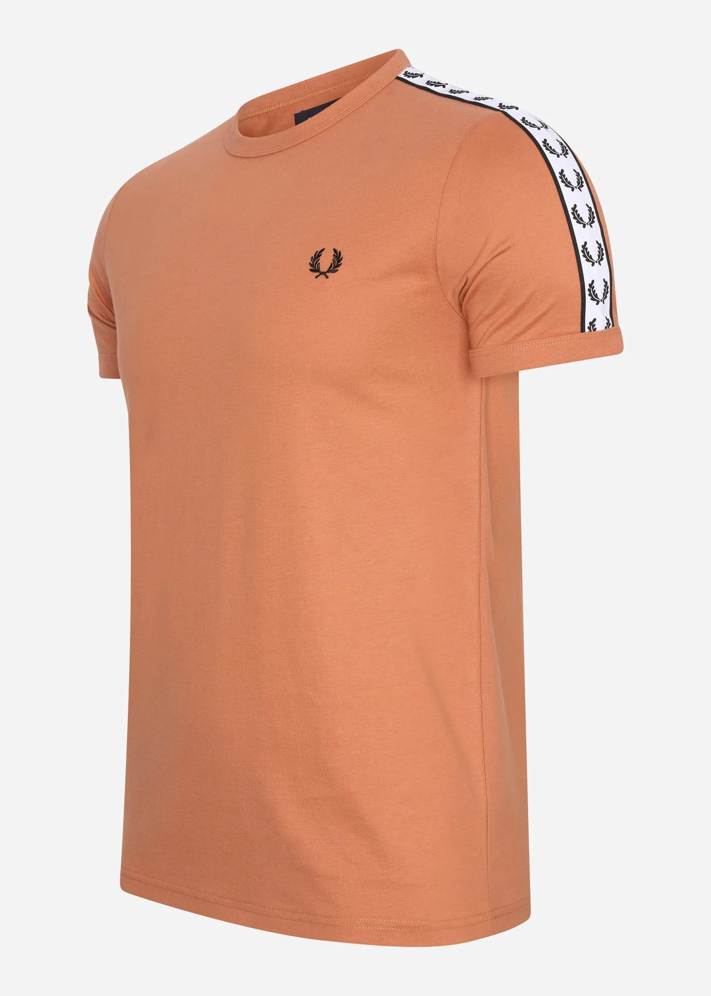 Taped ringer t-shirt - court clay