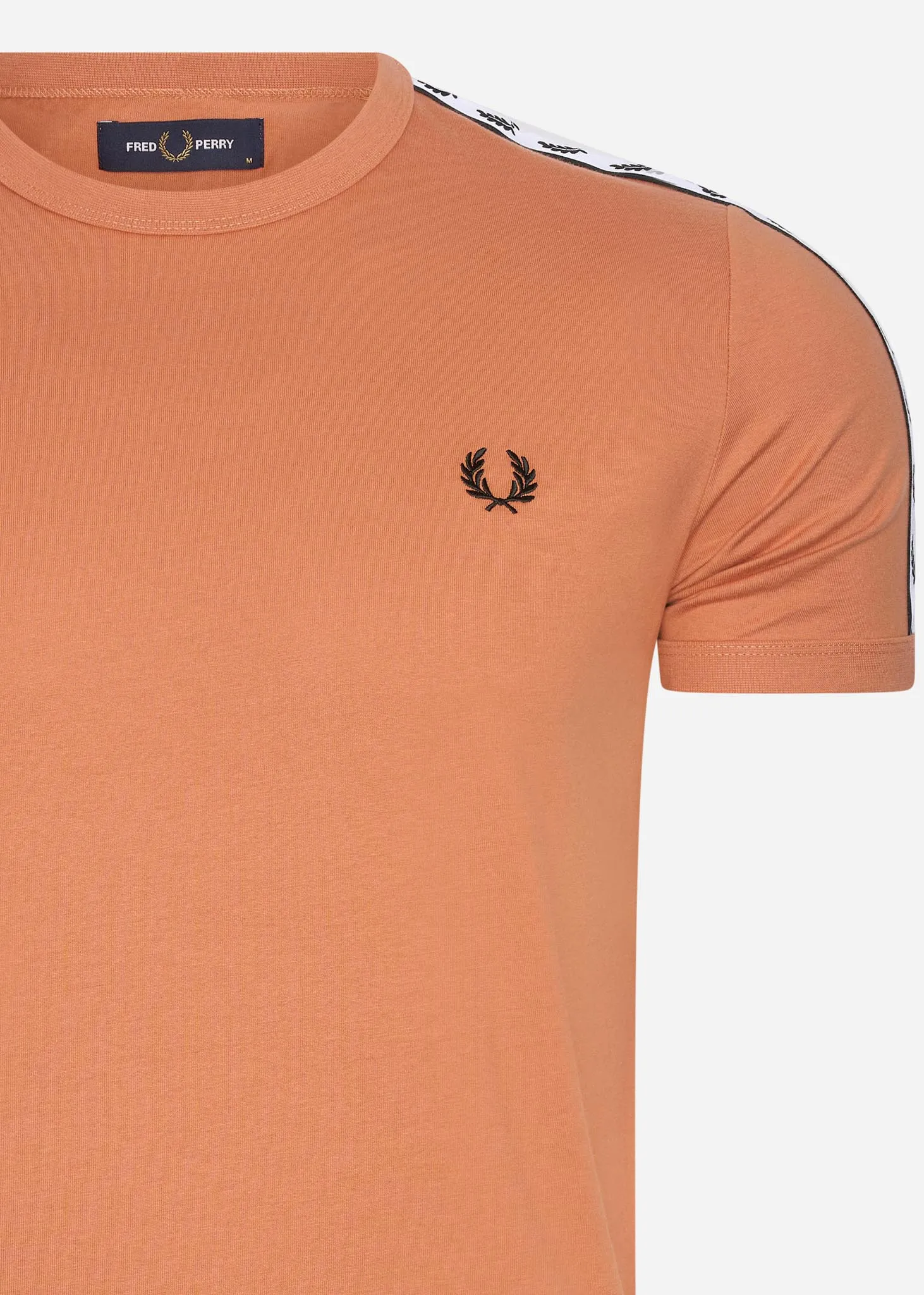 Taped ringer t-shirt - court clay